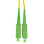 SC/APC OS2 Simplex 2.0mm Fiber Optic Patch Cord, OFNR, Singlemode 9/125, Yellow Jacket, Green Connector, 2 meter (6.6 ft) - Part Number: SCSC-00302