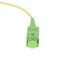SC/APC OS2 Simplex 2.0mm Fiber Optic Patch Cord, OFNR, Singlemode 9/125, Yellow Jacket, Green Connector, 6 meter (19.7 ft) - Part Number: SCSC-00306