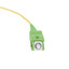 SC/APC Simplex Fiber Optic Patch Cable, OS2 9/125 Singlemode, Yellow Jacket, Green Connector, 3 meter (10 foot) - Part Number: SCSC-00303
