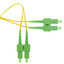 SC/APC OS2 Duplex Fiber Optic Patch Cord, OFNR, Singlemode 9/125, Yellow Jacket, Green Connector, 1 meter (3.3 ft) - Part Number: SCSC-01301