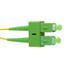 SC/APC OS2 Duplex Fiber Optic Patch Cord, OFNR, Singlemode 9/125, Yellow Jacket, Green Connector, 3 meter (10 ft) - Part Number: SCSC-01303