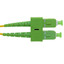 SC/APC OS2 Duplex Fiber Optic Patch Cord, OFNR, Singlemode 9/125, Yellow Jacket, Green Connector, 2 meter (6.6 ft) - Part Number: SCSC-01302