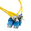 SC/UPC to ST/UPC OS2 Duplex 2.0mm Fiber Optic Patch Cord, OFNR, Singlemode 9/125, Yellow Jacket, Blue SC Connector, 1 meter (3.3 ft) - Part Number: SCST-01201