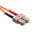 SC/UPC to ST/UPC OM2 Duplex 2.0mm Fiber Optic Patch Cord, OFNR, Multimode 50/125, Orange Jacket, Beige SC Connector, Red/Black Boot, 1 meter (3.3 ft) - Part Number: SCST-11001