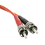 SC/UPC to ST/UPC OM1 Duplex 2.0mm Fiber Optic Patch Cord, OFNR, Multimode 62.5/125, Orange Jacket, Beige SC Connector, Red/Black Boot, 1 meter (3.3 ft) - Part Number: SCST-11101