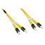 ST/UPC OS2 Duplex 2.0mm Fiber Optic Patch Cord, OFNR, Singlemode 9/125, Yellow Jacket, 3 meter (10 ft) - Part Number: STST-01203